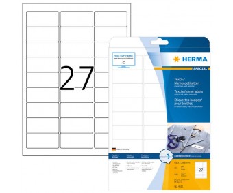 Tekstiilist etiketid Herma - 63.5x29.6mm, 20 lehte